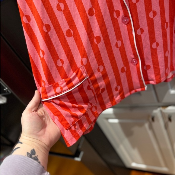 Beauty Sleep Social Jersey long Sleeve Pajama top and boxers Candy Cane Lane - Picture 4 of 7